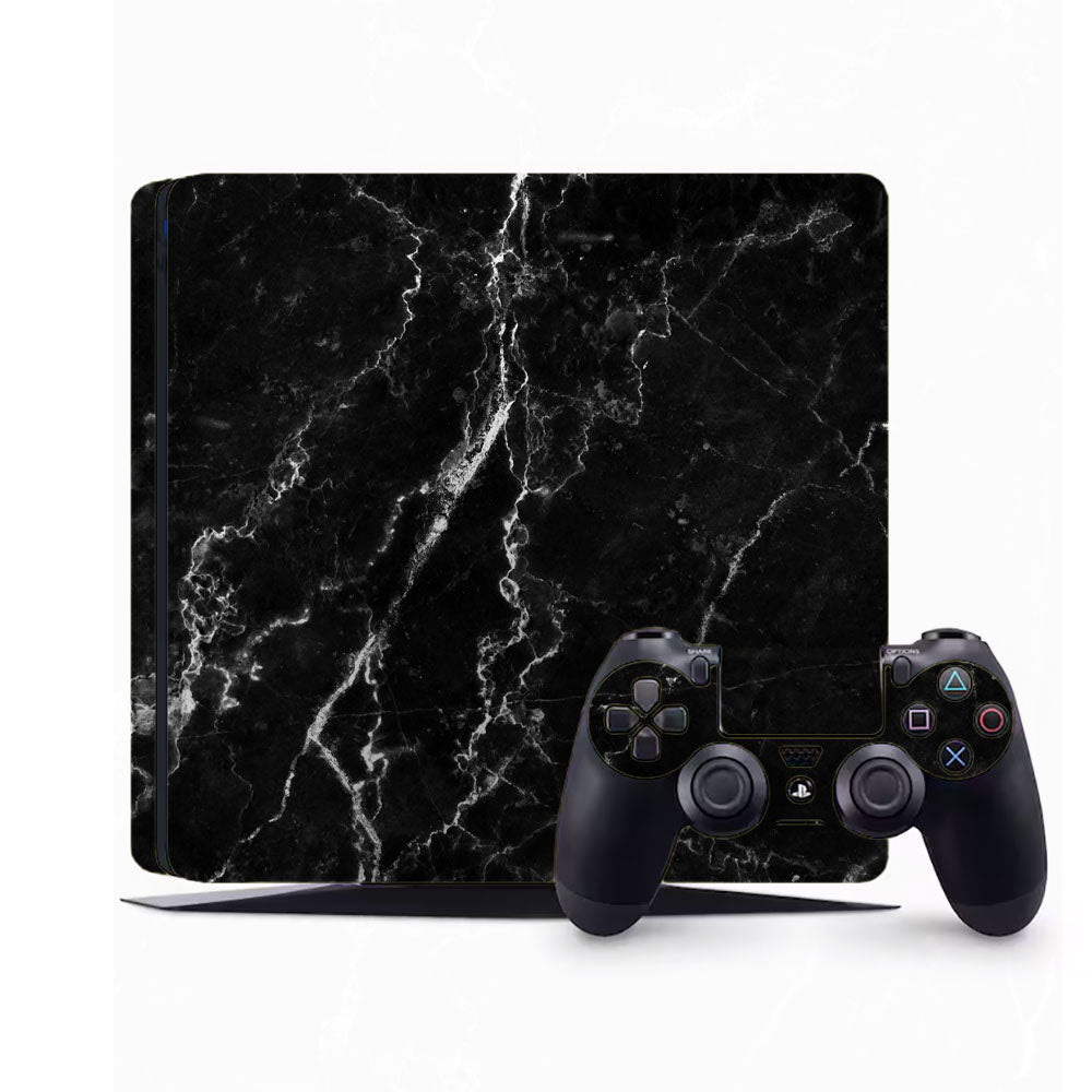 Black Marble PlayStation 4 Slim Skins & Wraps