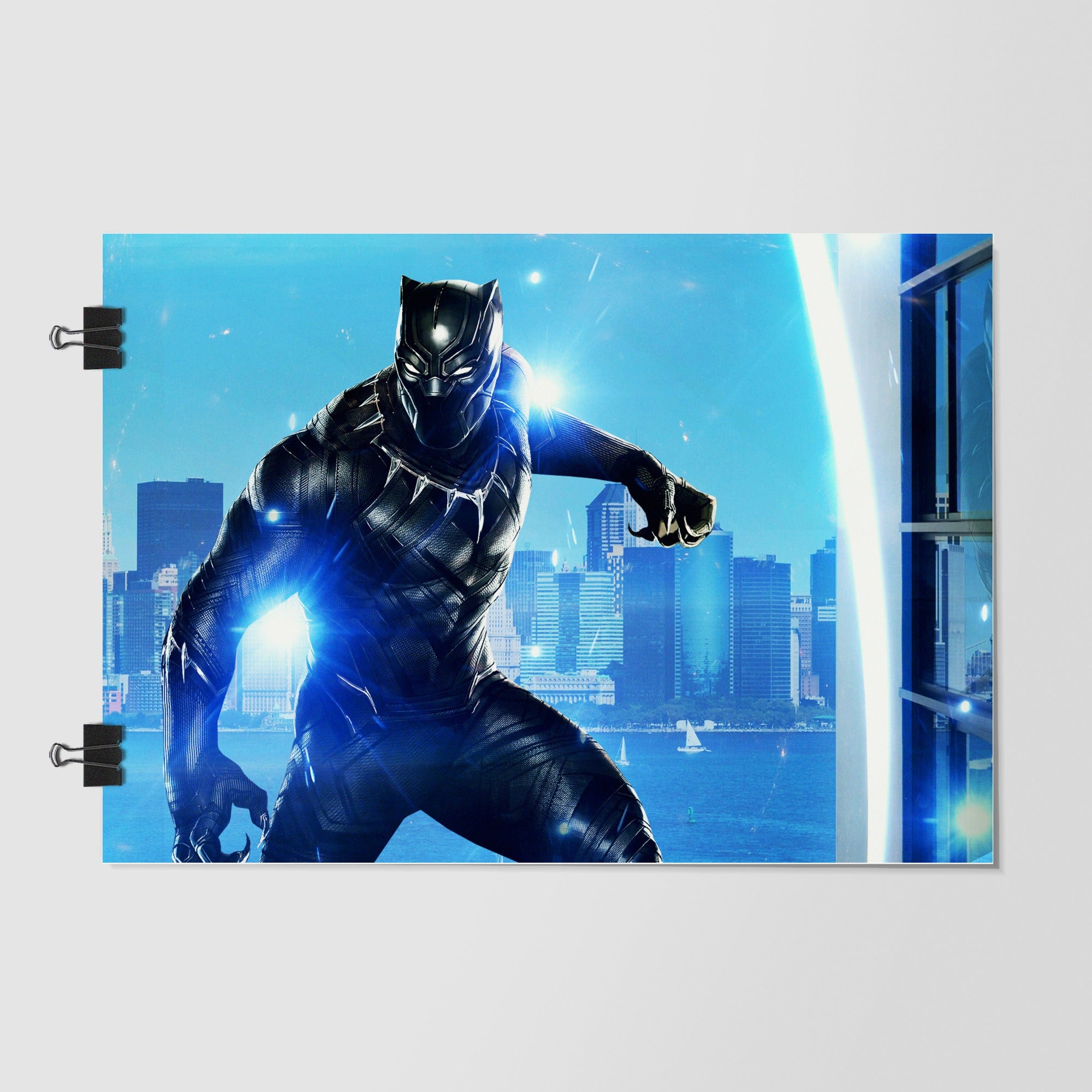 Black Panther Sky Blue Dramatic Lighting by Decalz