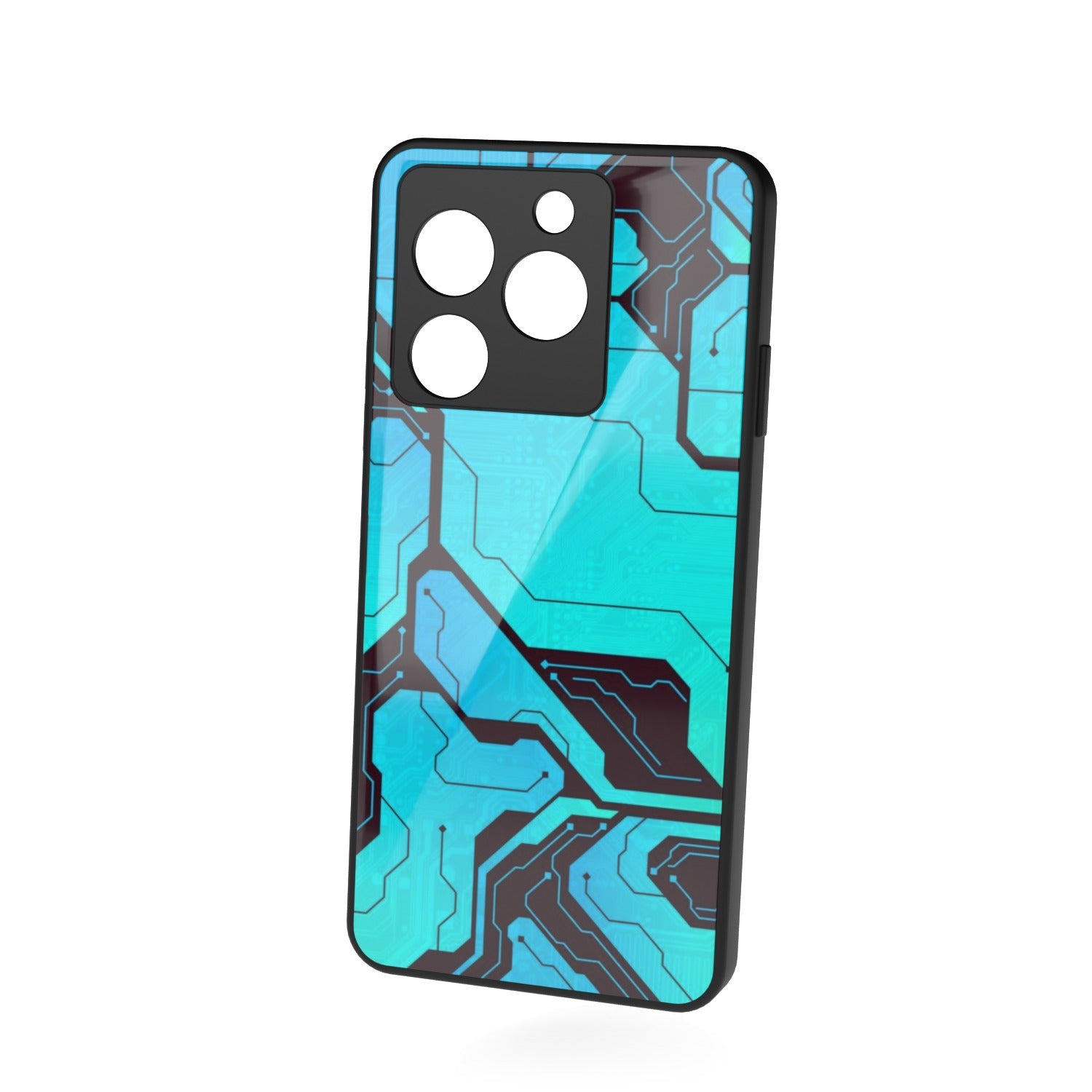 BlueBoard printed metal phone case - floating back view