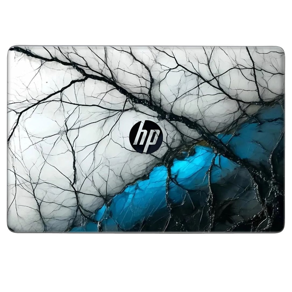 Blue Ice Fractal skin on Hp Notebook 15s-FQ0003TU by Decalz