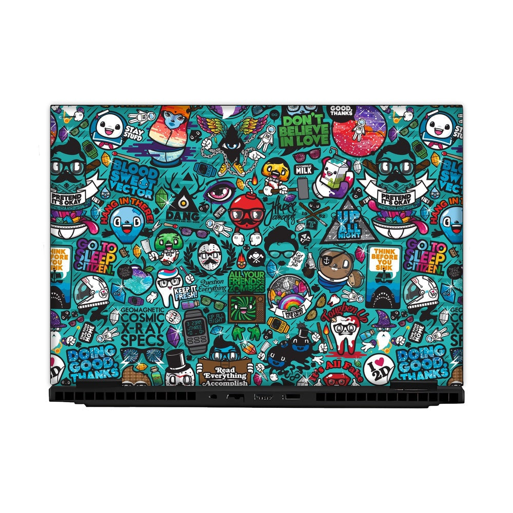Blue Sketch skin on Hp Omen Gaming 16-AM0241TX by Decalz