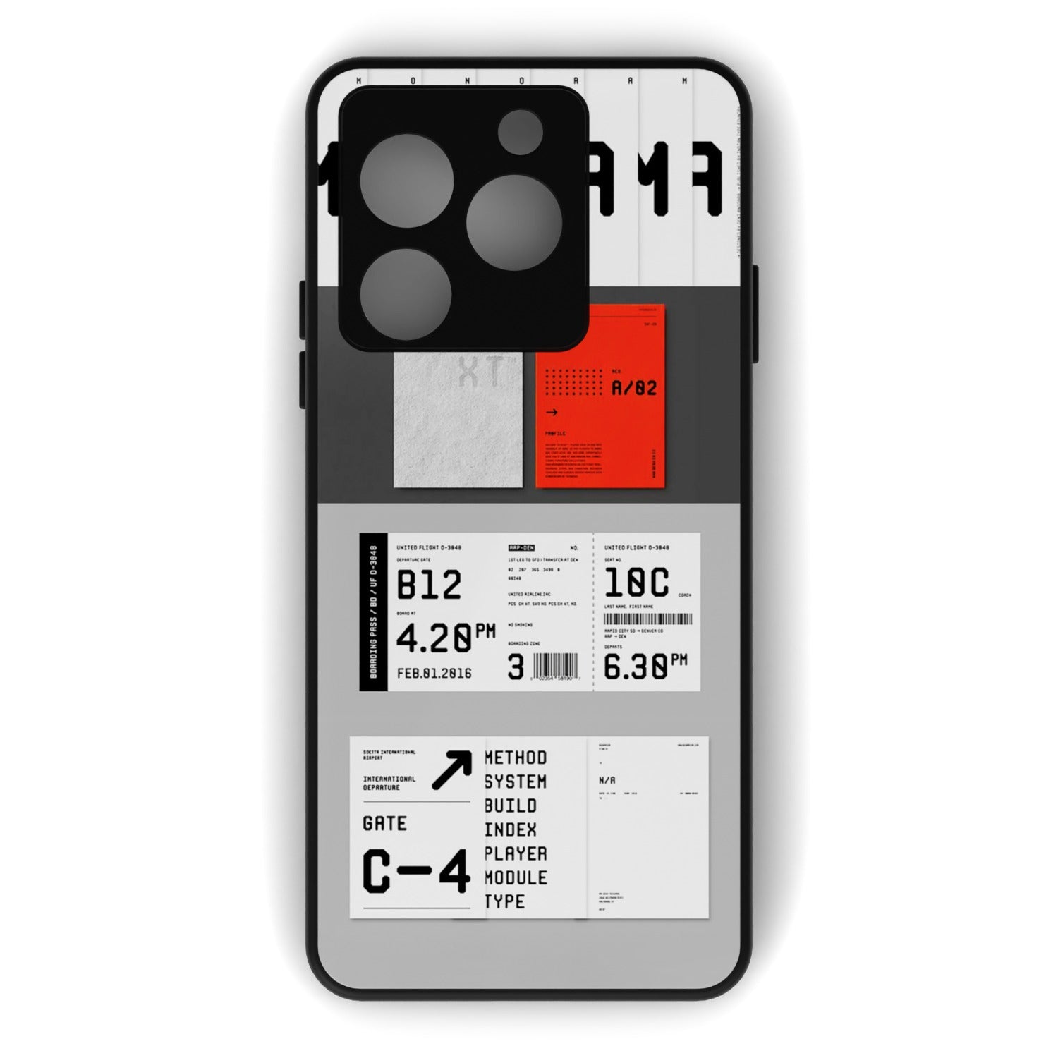 Boarding Passion printed metal phone case - flat back view