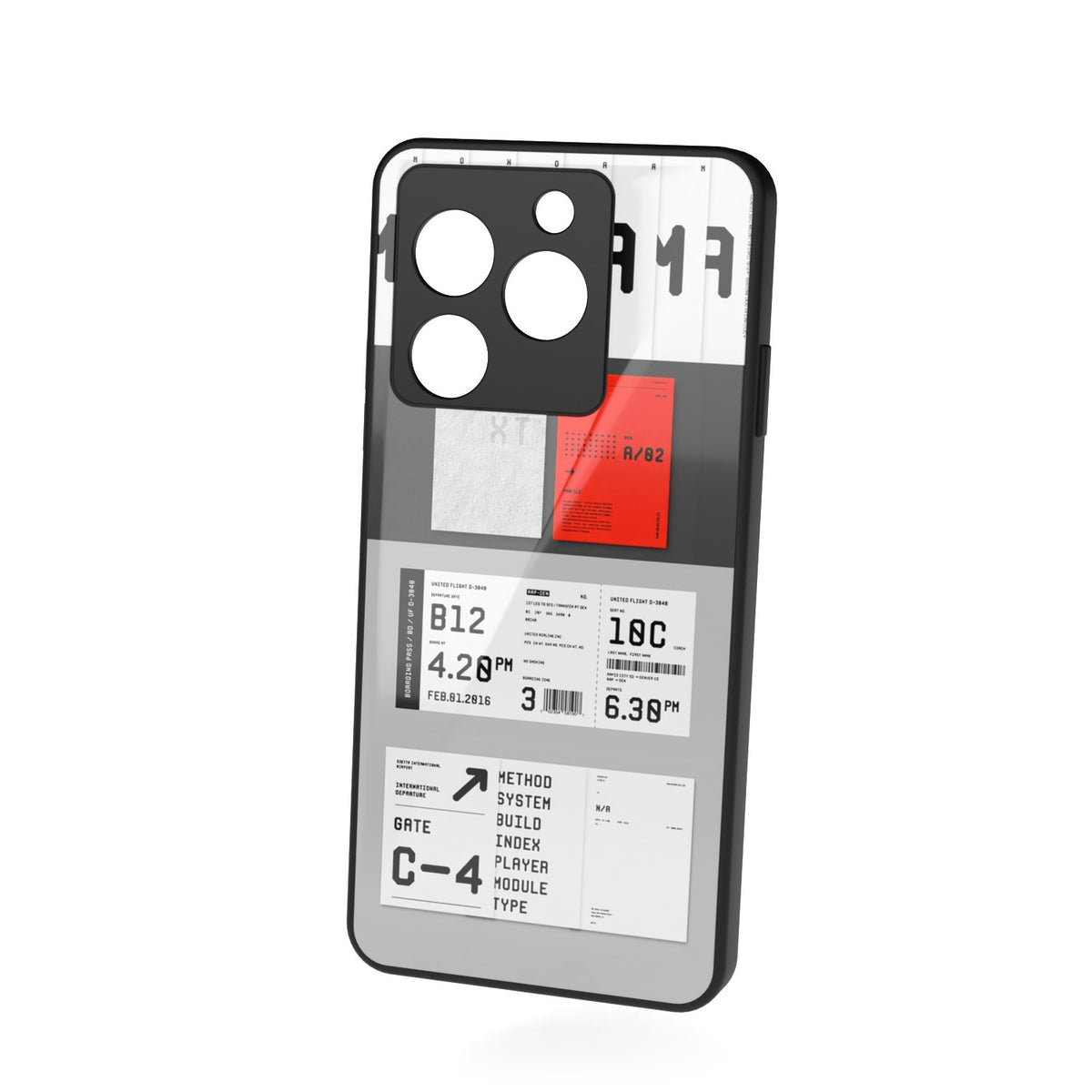 Boarding Passion printed metal phone case - floating back view