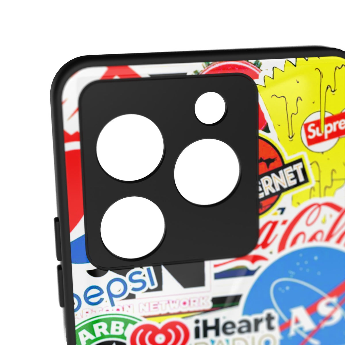 Boldbadge printed metal phone case - camera close-up