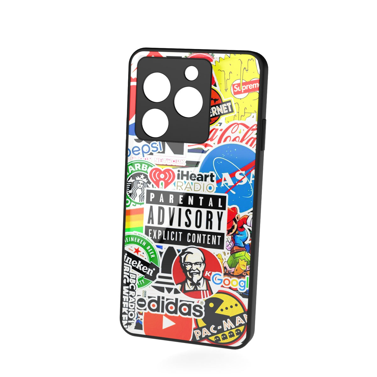Boldbadge printed metal phone case - floating back view