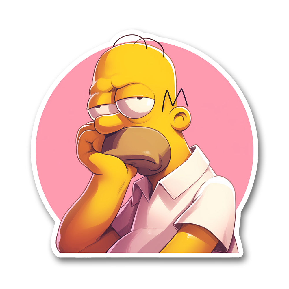 Bored Homer Simpson Cartoon Sticker