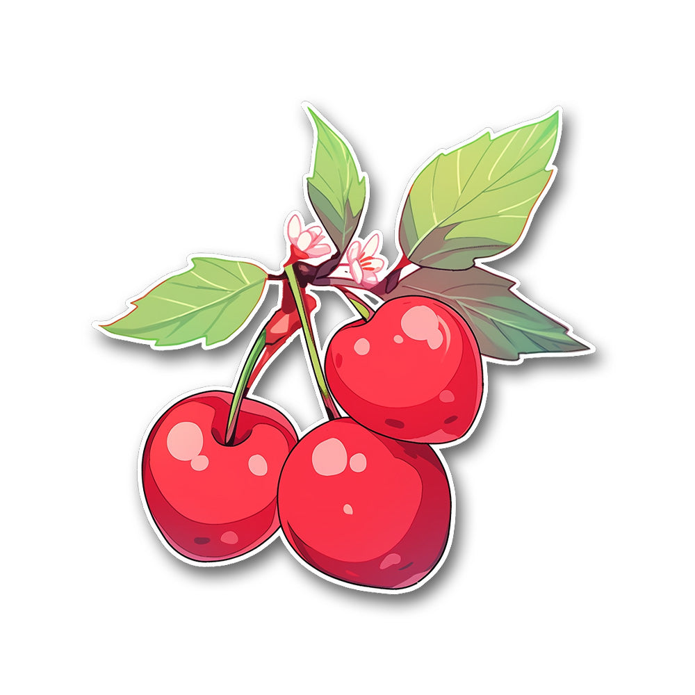 Branch With Three Cherries Sticker