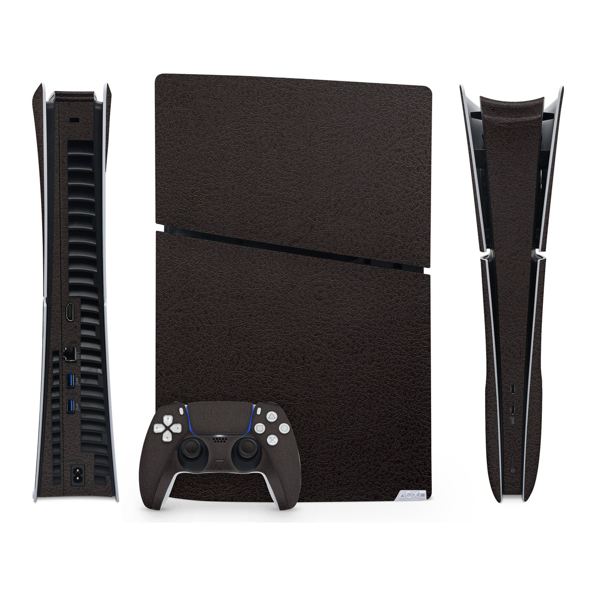 Brown Leather PlayStation 5 Slim Digital skin by Decalz