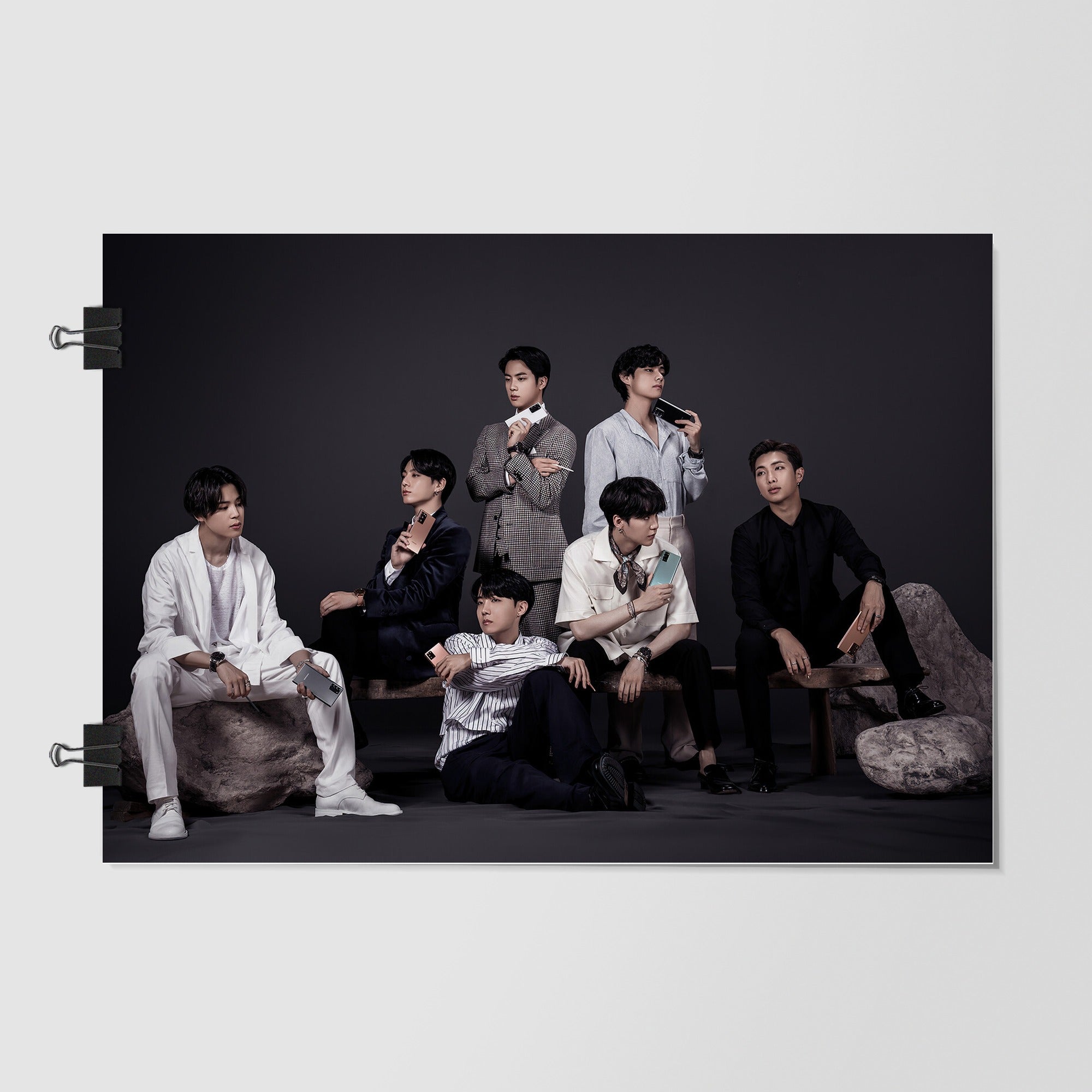 Bts Black Kpop Group Portrait by Decalz