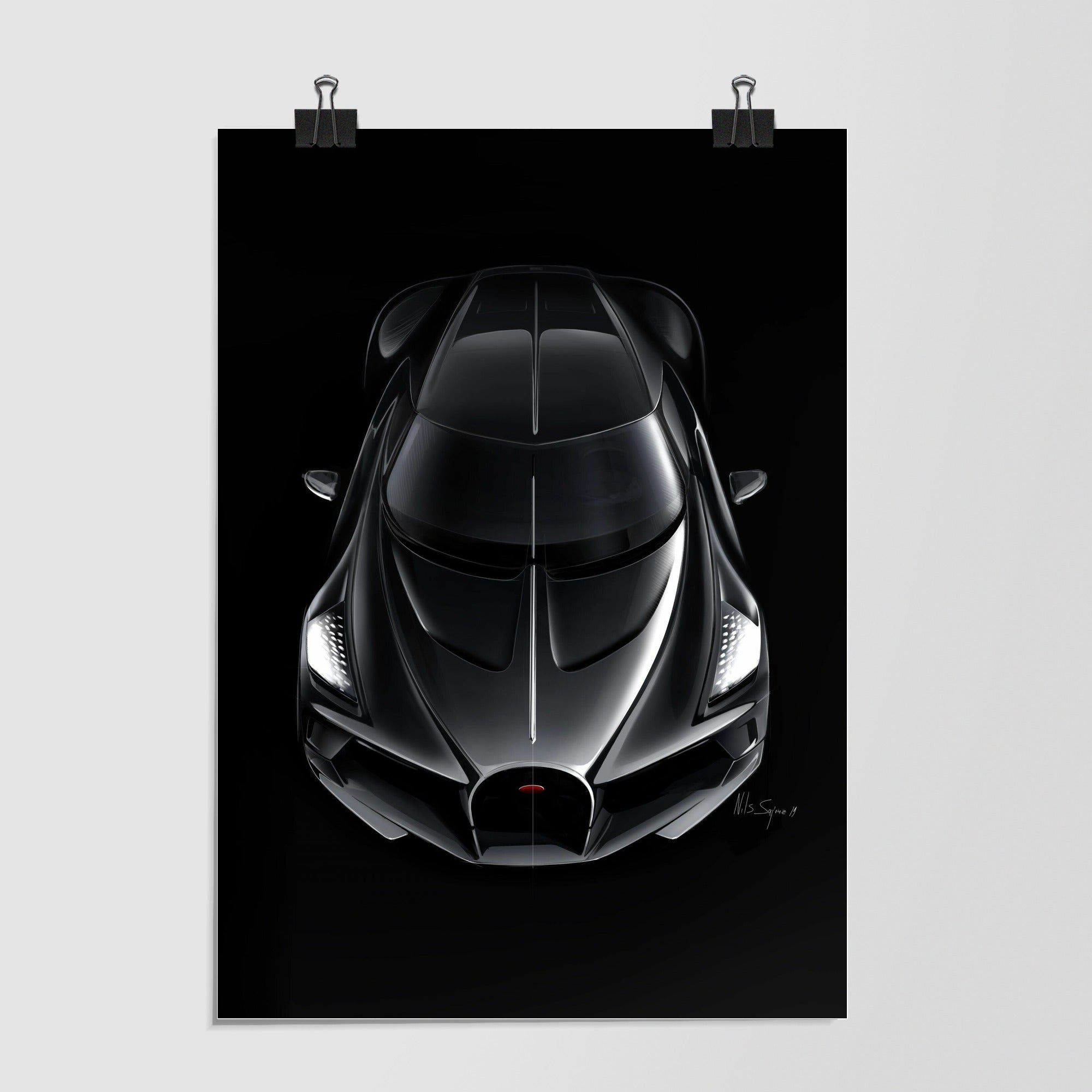 Bugatti La Voiture Noire Black Dramatic Lighting by Decalz