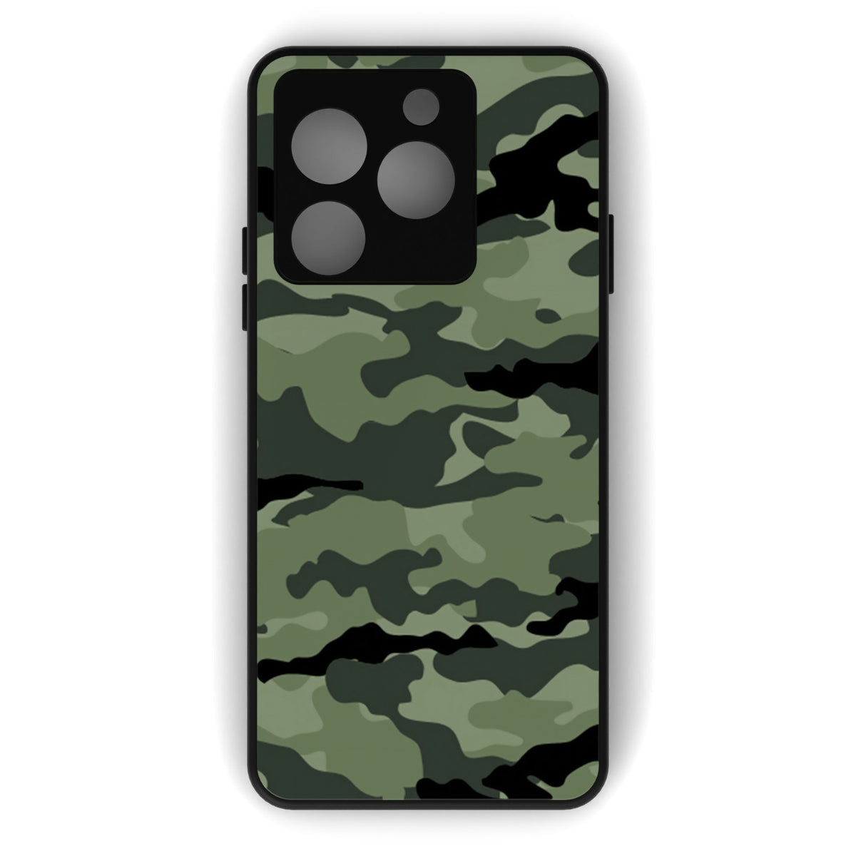Cammando Camo printed metal phone case - flat back view