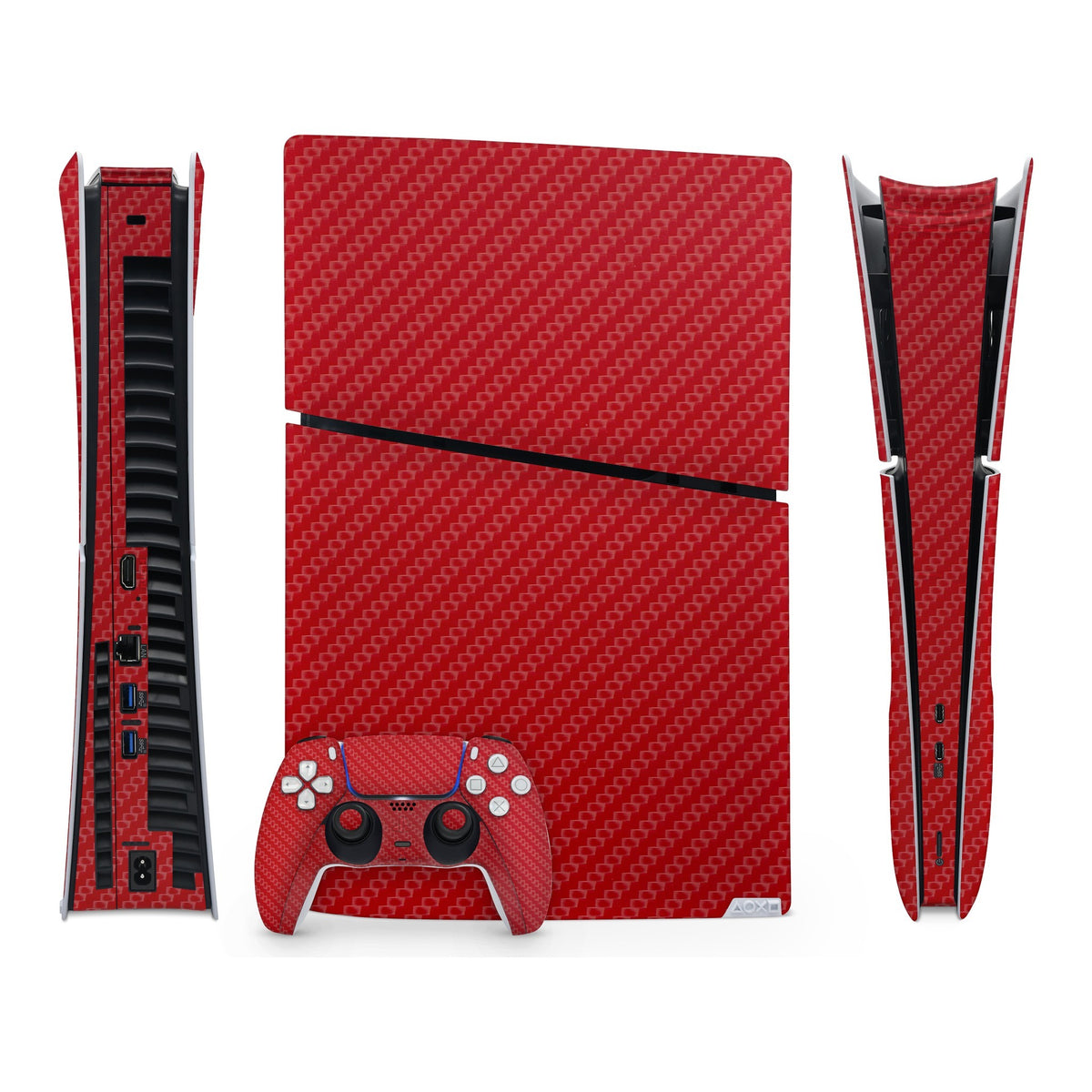 Carbon Red PlayStation 5 Slim Digital skin by Decalz