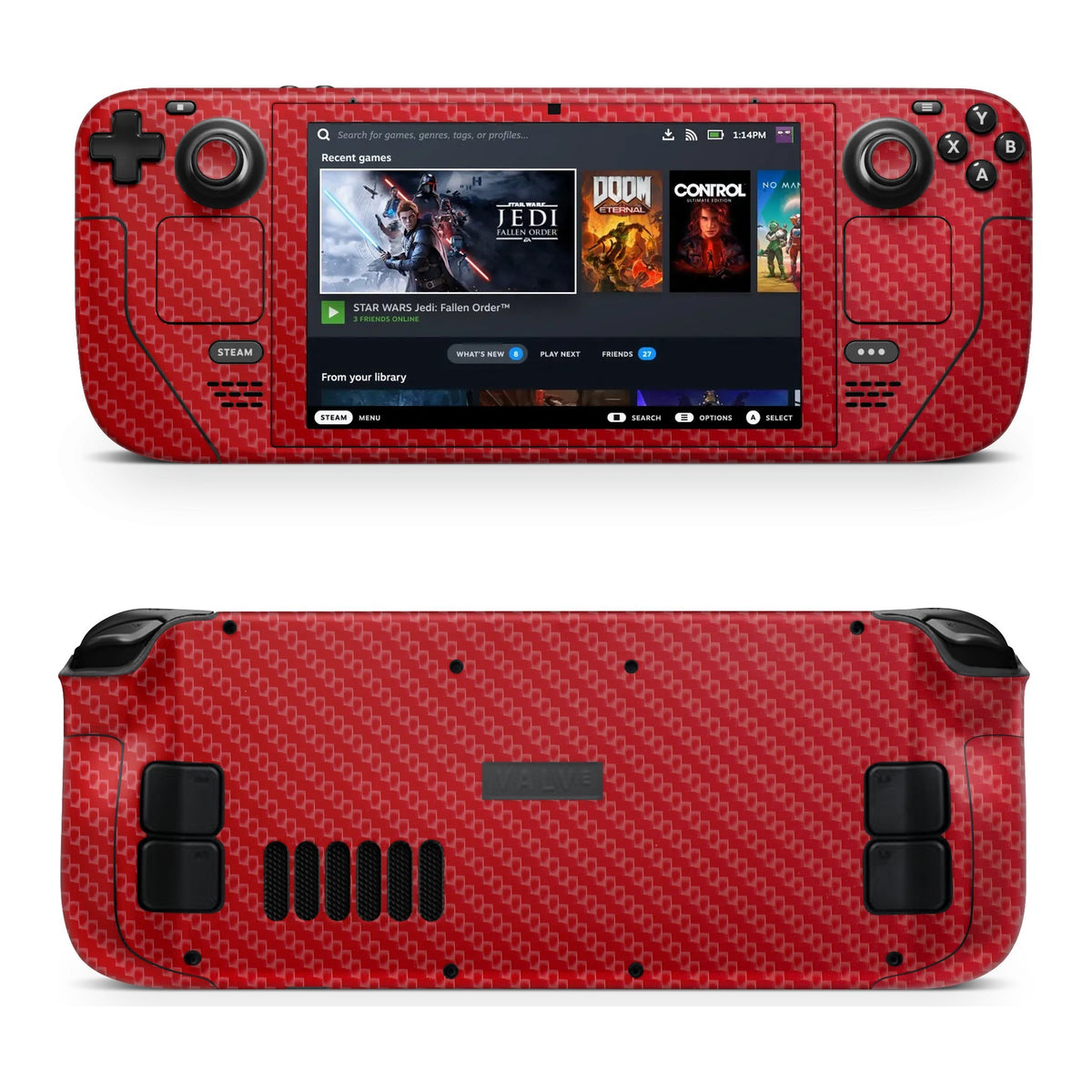 Carbon Red Steam Deck skin by Decalz