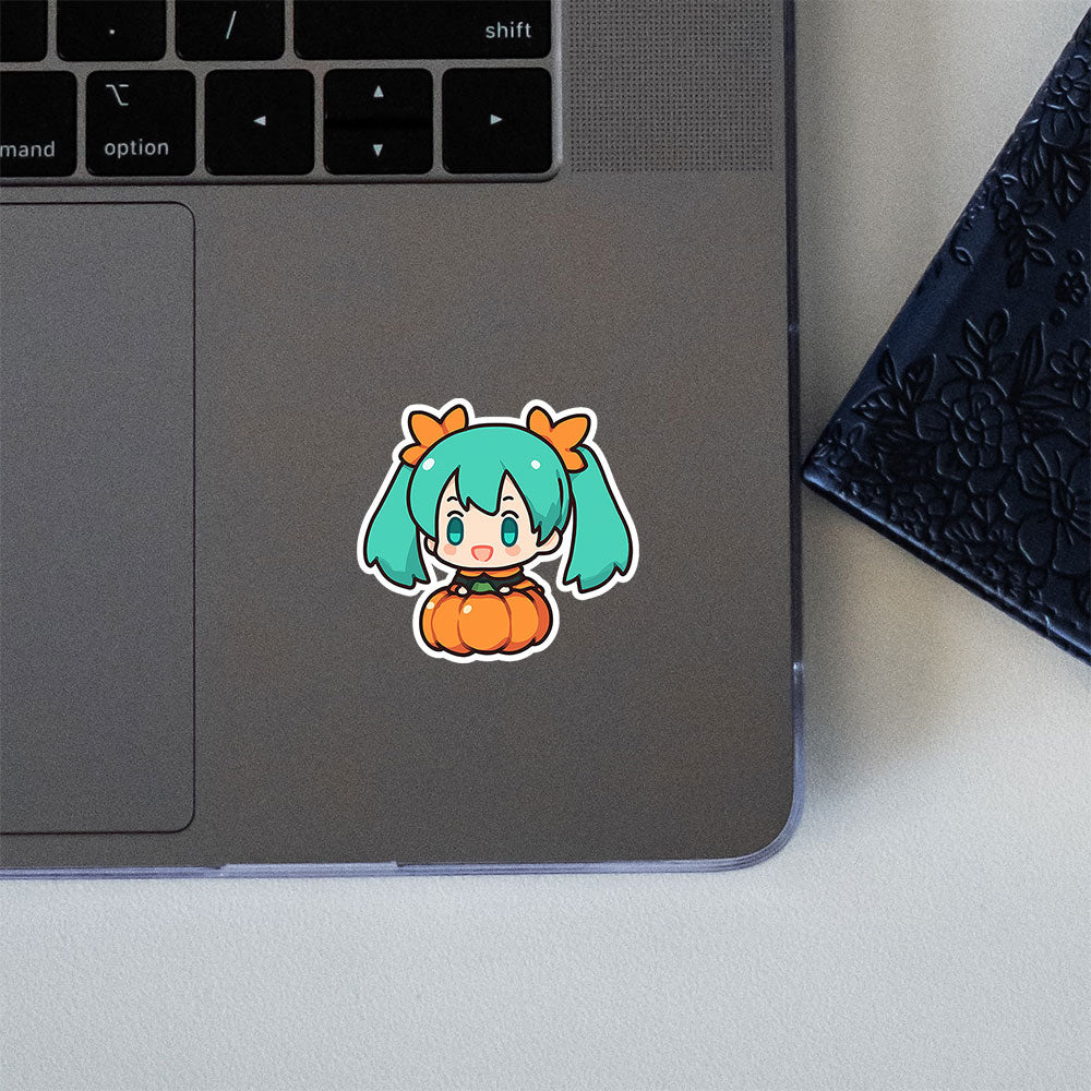 Chibi Hatsune Miku Pumpkin Halloween Sticker