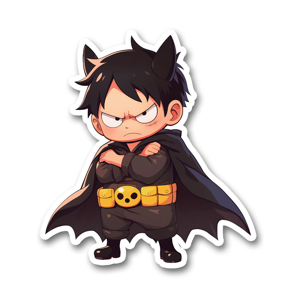 Chibi Luffy Batman Parody Sticker
