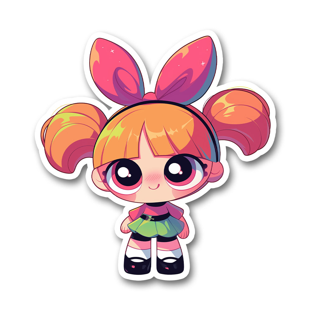 Chibi Powerpuff Girls Blossom Cartoon Sticker