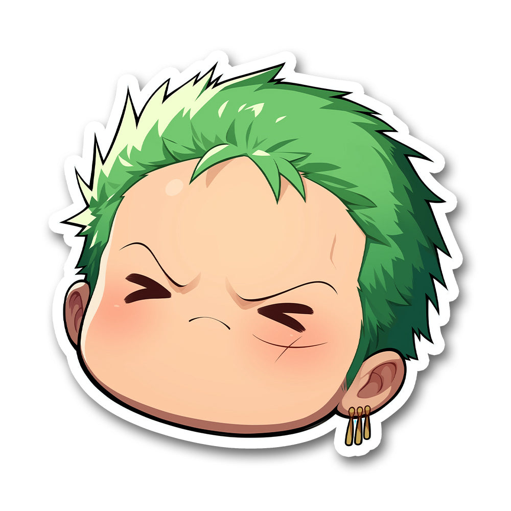 Chibi Zoro Angry Head Sticker