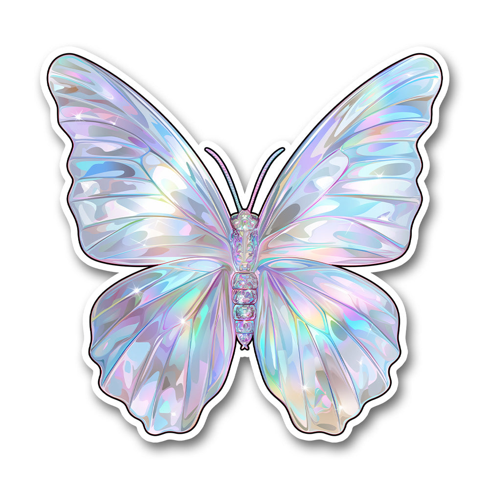 Chrome Butterfly Sticker