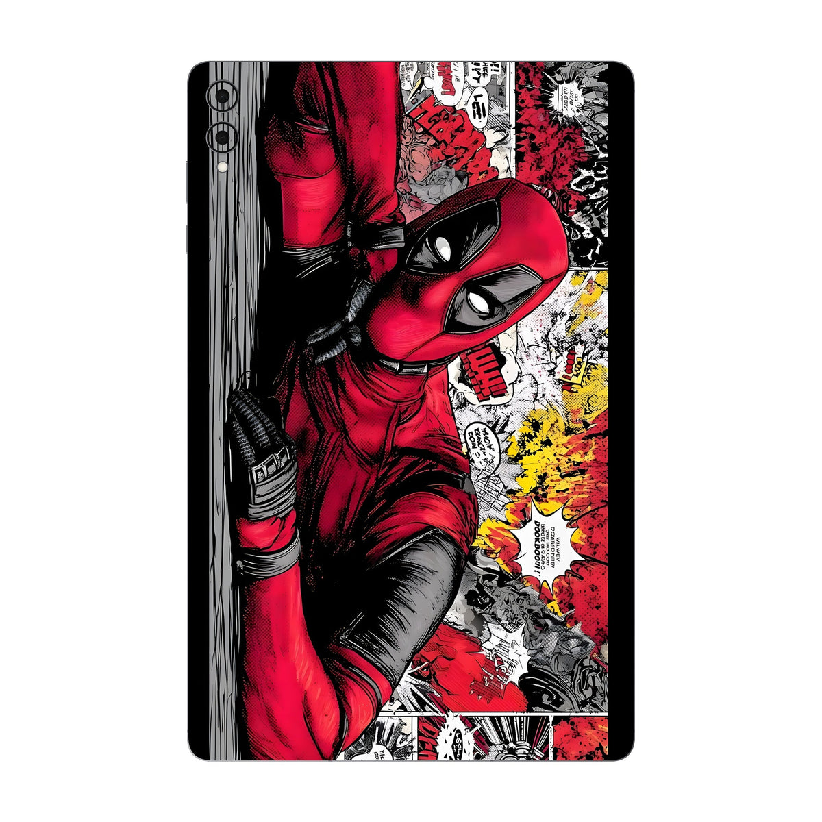 Crimson Comic Strip skin on Samsung Galaxy Tab S11 Ultra by Decalz