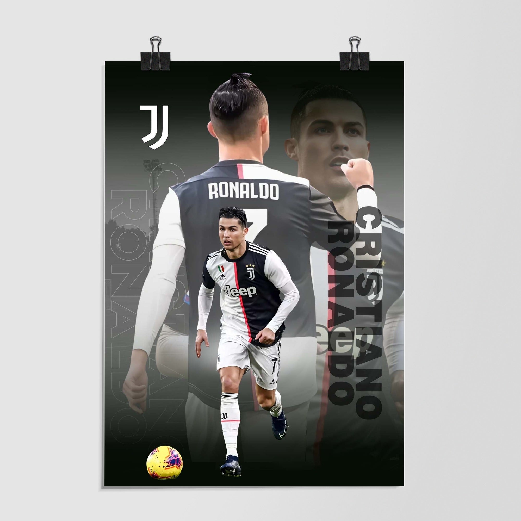 Cristiano Ronaldo Black Portrait by Decalz