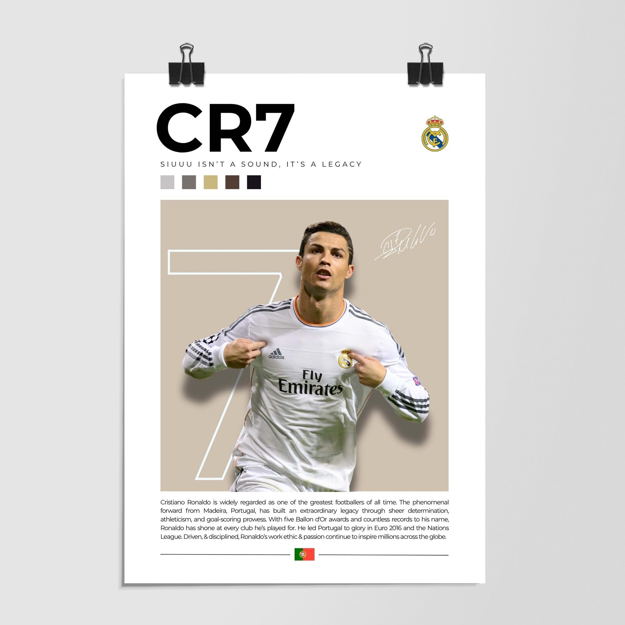 Cristiano Ronaldo Siuuu Legacy Bio White by Decalz
