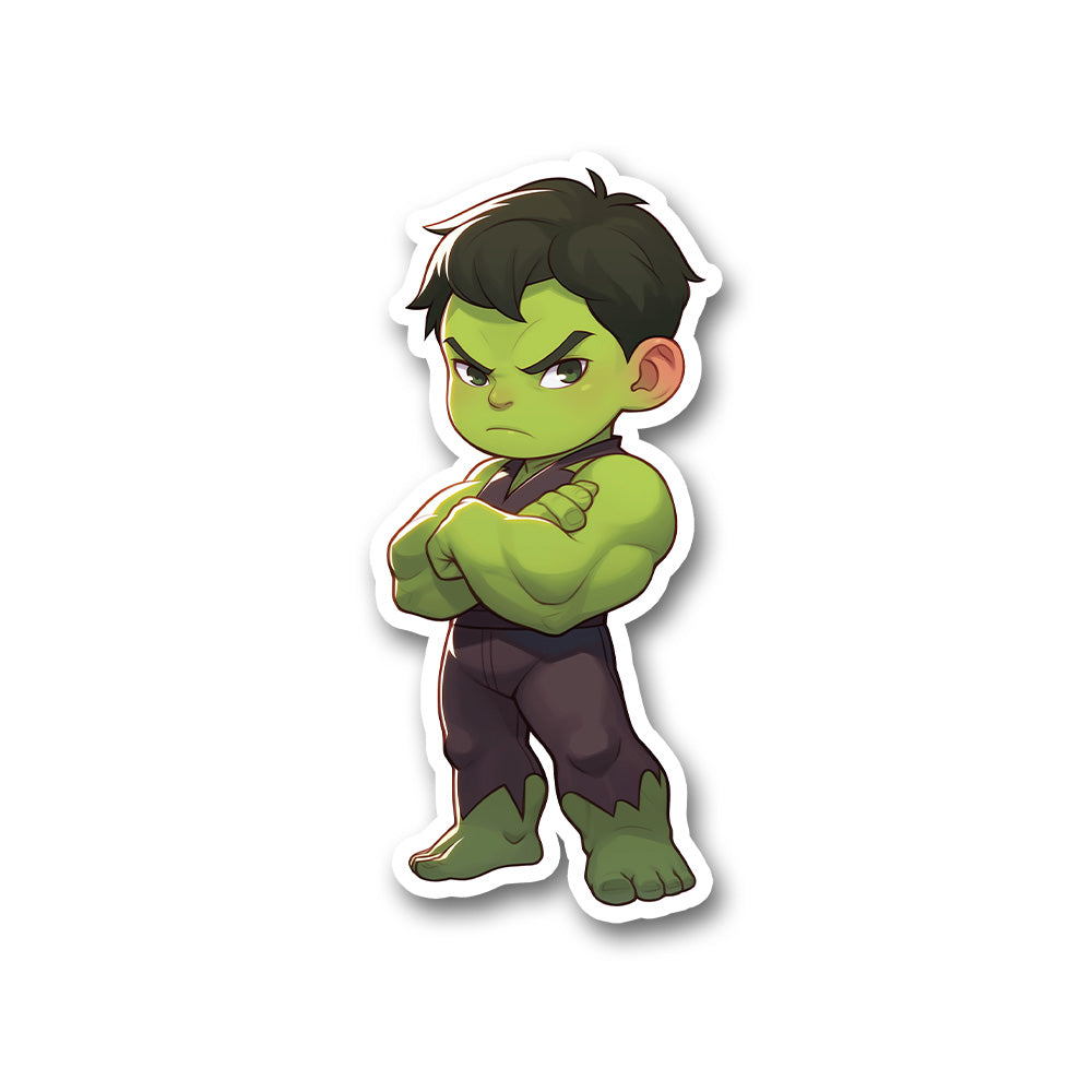 Cute Hulk Green Superhero Sticker