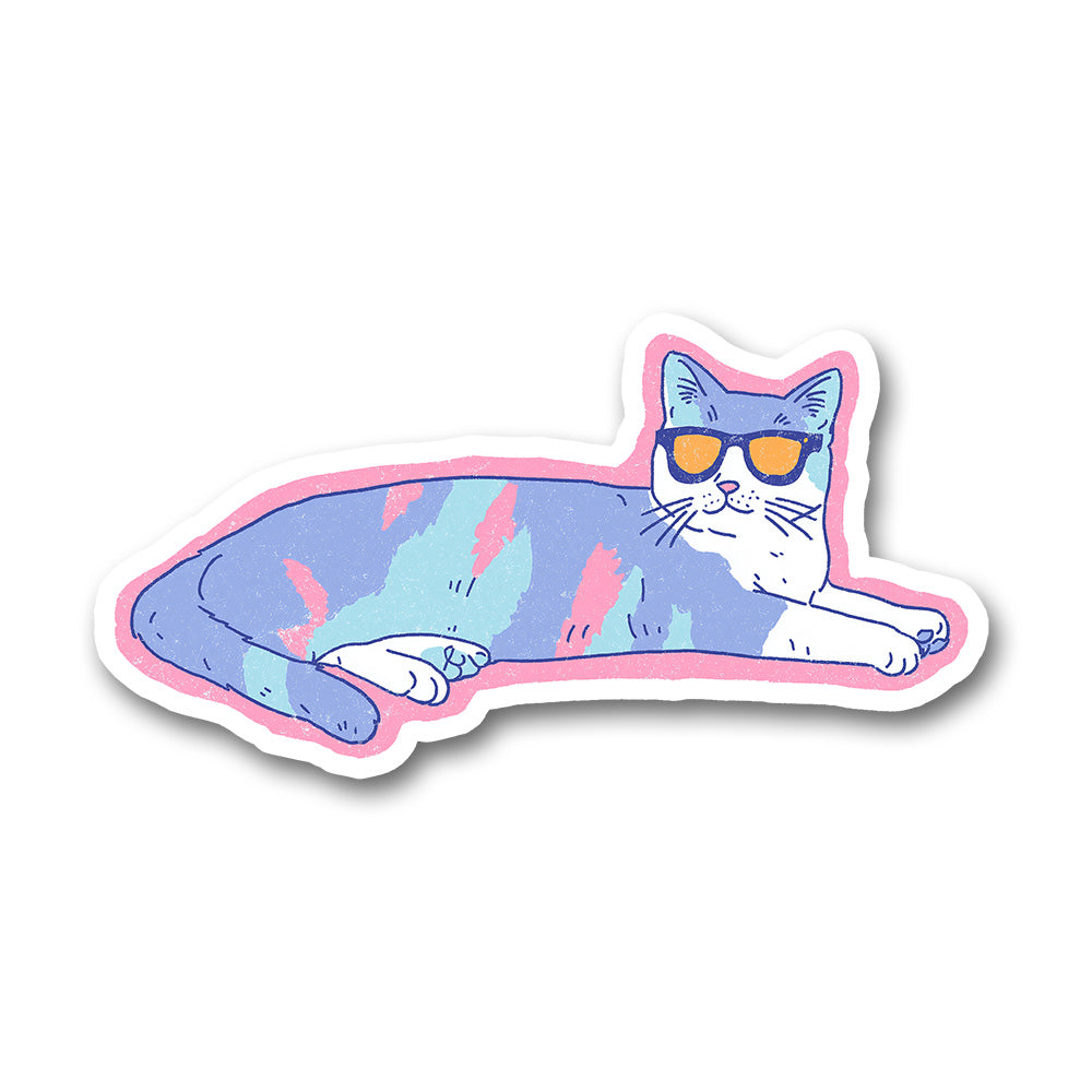 Cute Cartoon Cat Pastel Sticker