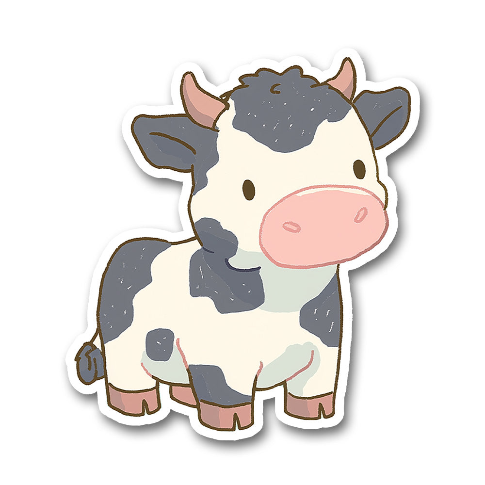 Cute Chibi Cow Pastel Farm Animal Sticker