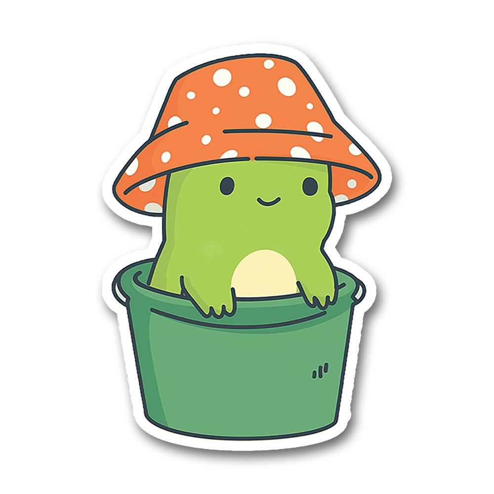 Cute Frog Bucket Hat Mushroom Kawaii Sticker