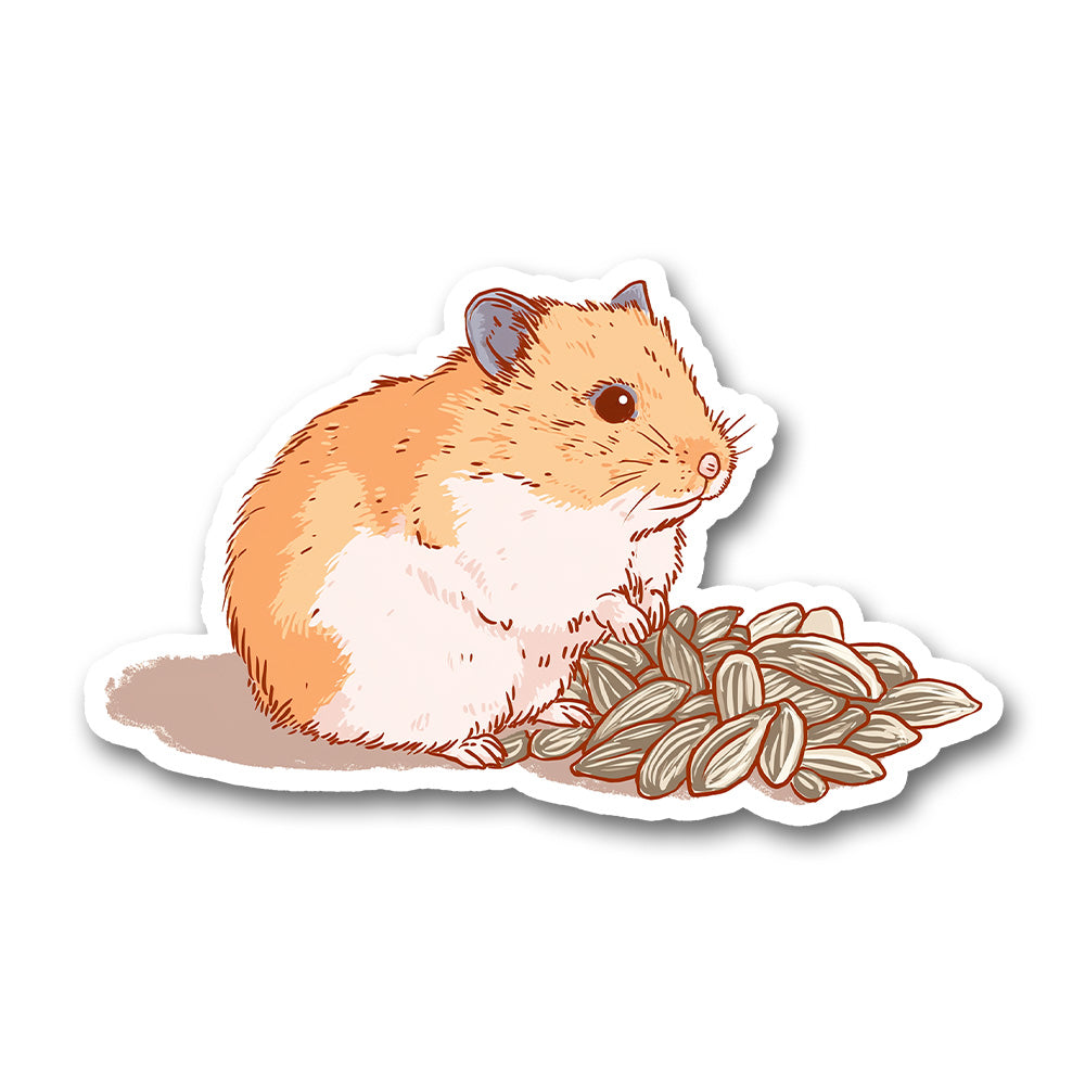 Cute Hamster Eating Sunflower Seeds Sticker