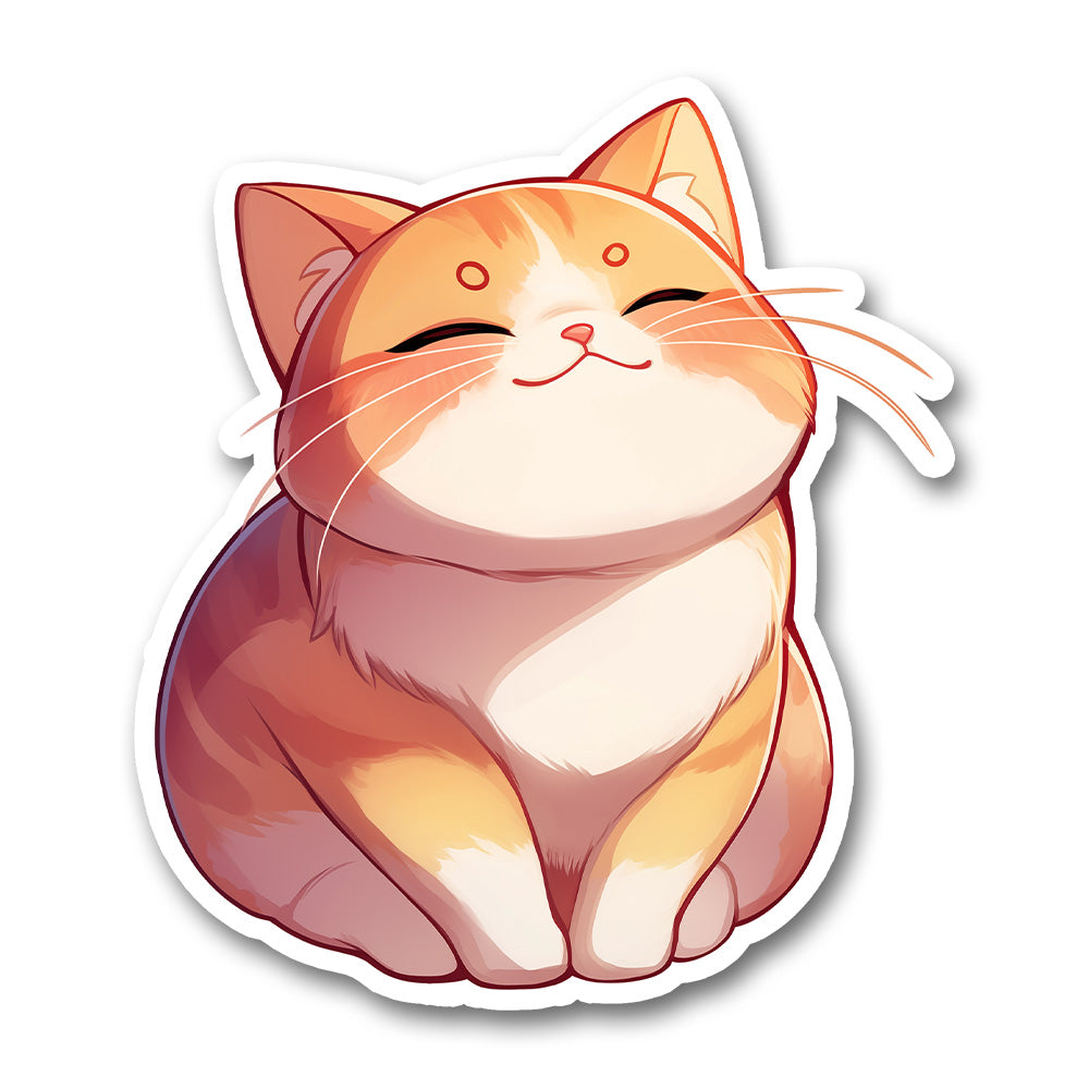 Cute Orange Cat Happy Smile Sticker