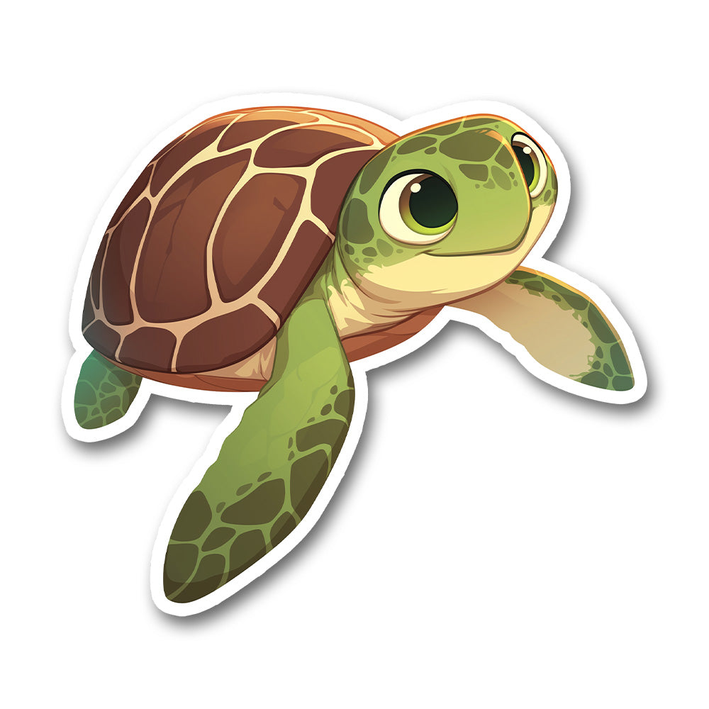 Cute Sea Turtle Swimming Sticker