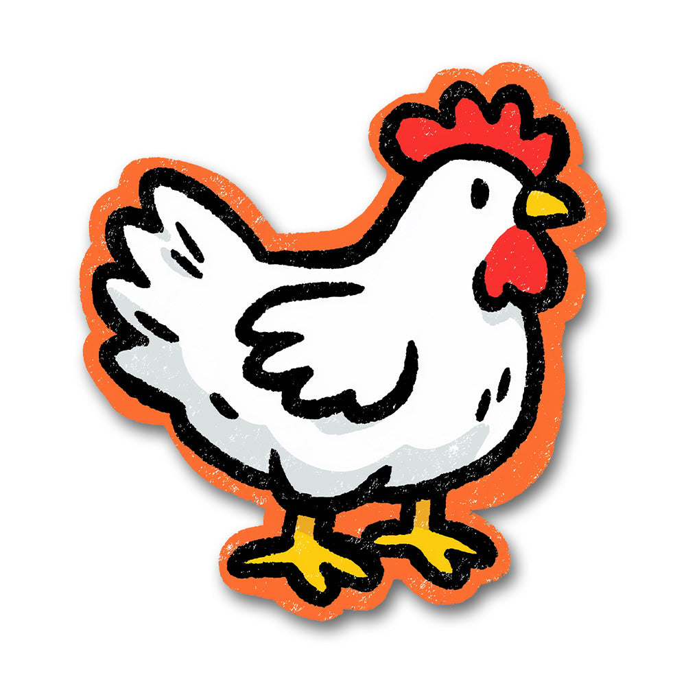 Cute White Chicken Sticker