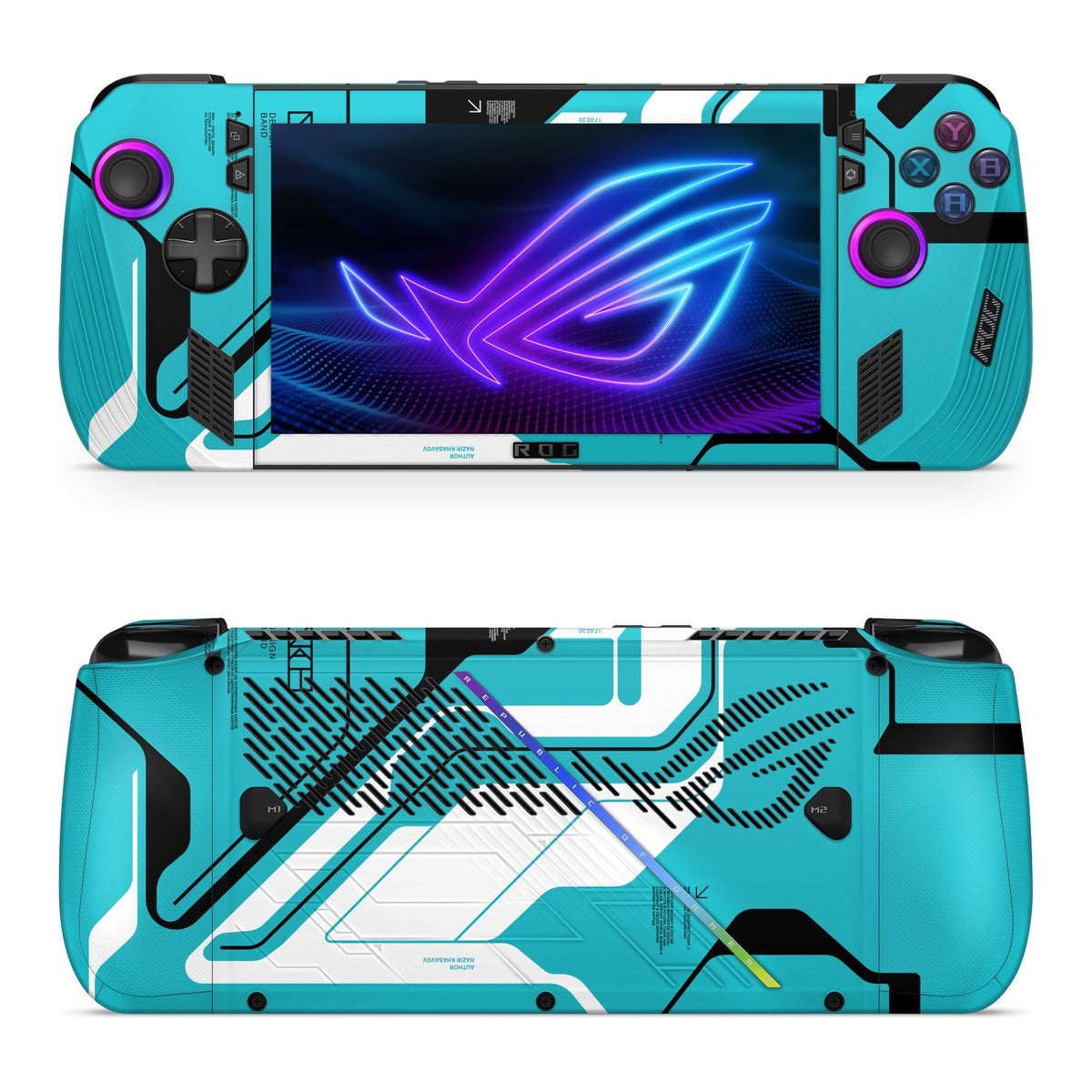 Cyber Blue Asus ROG Xbox Ally X skin by Decalz