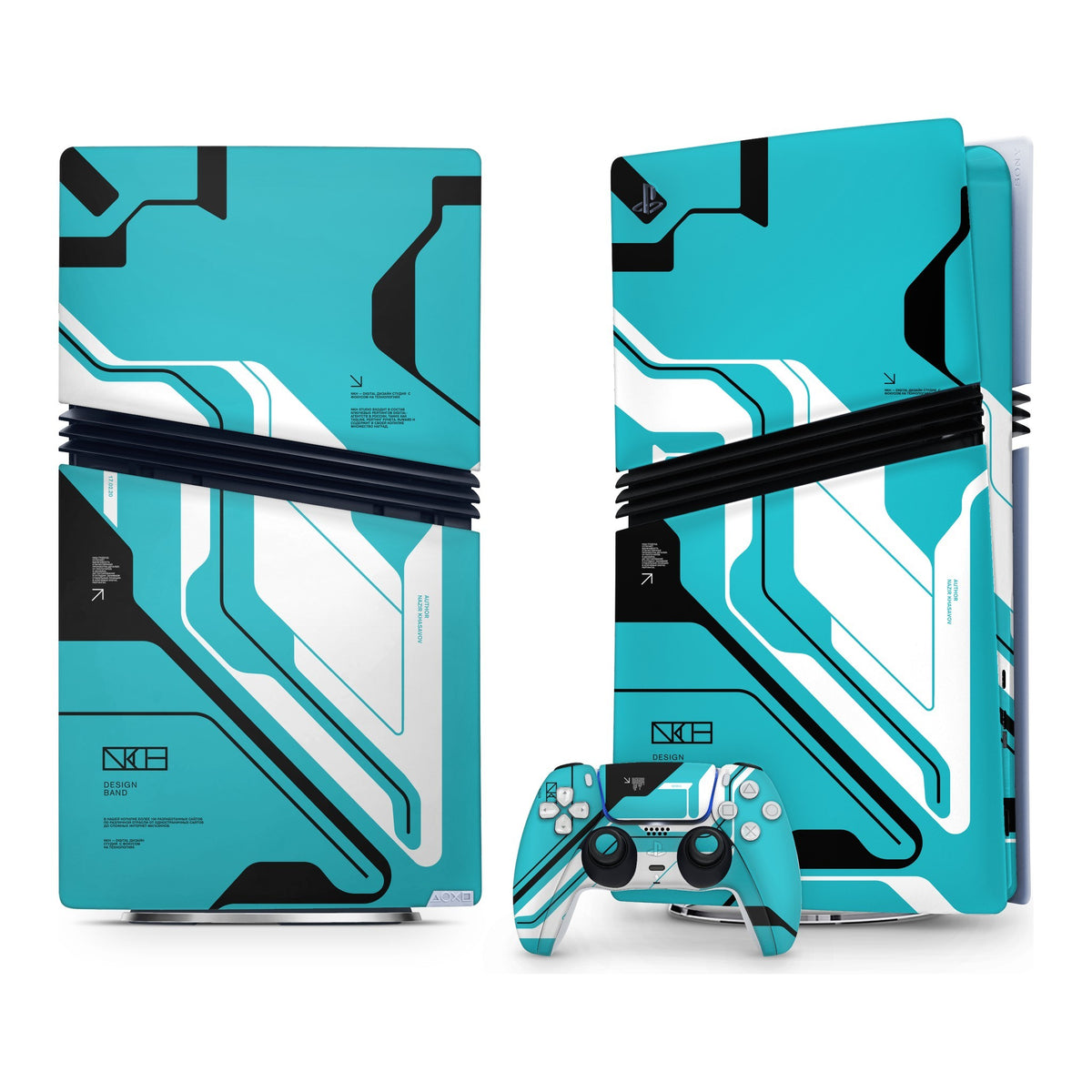 Cyber Blue PlayStation 5 Pro skin by Decalz