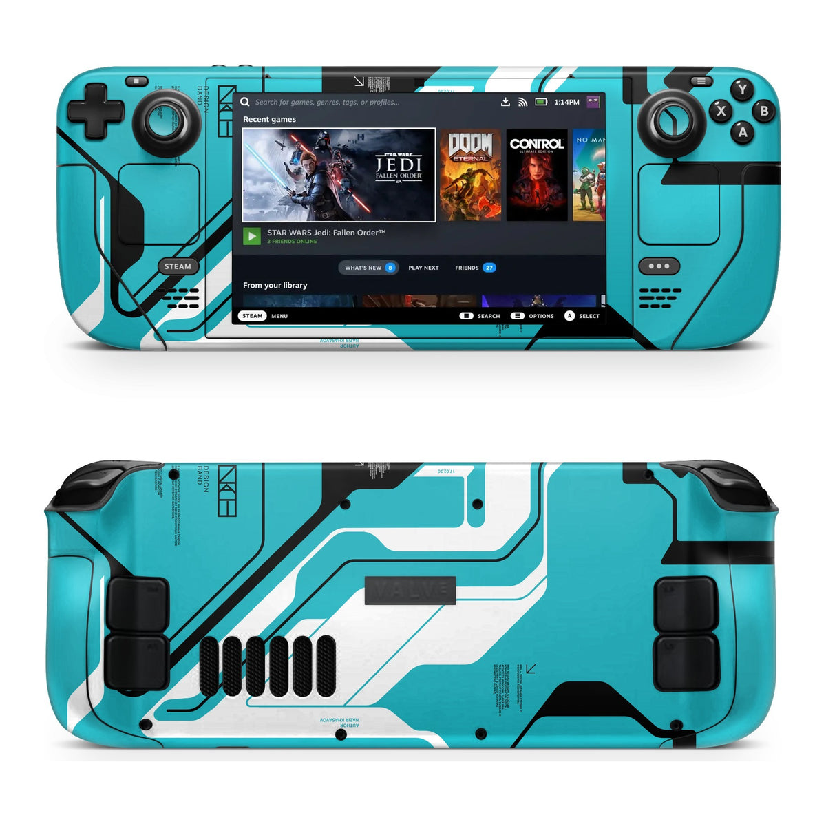 Cyber Blue Steam Deck skin by Decalz