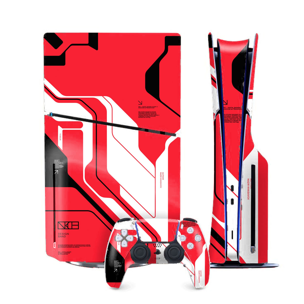 Cyber Red PlayStation 5 Slim skin by Decalz