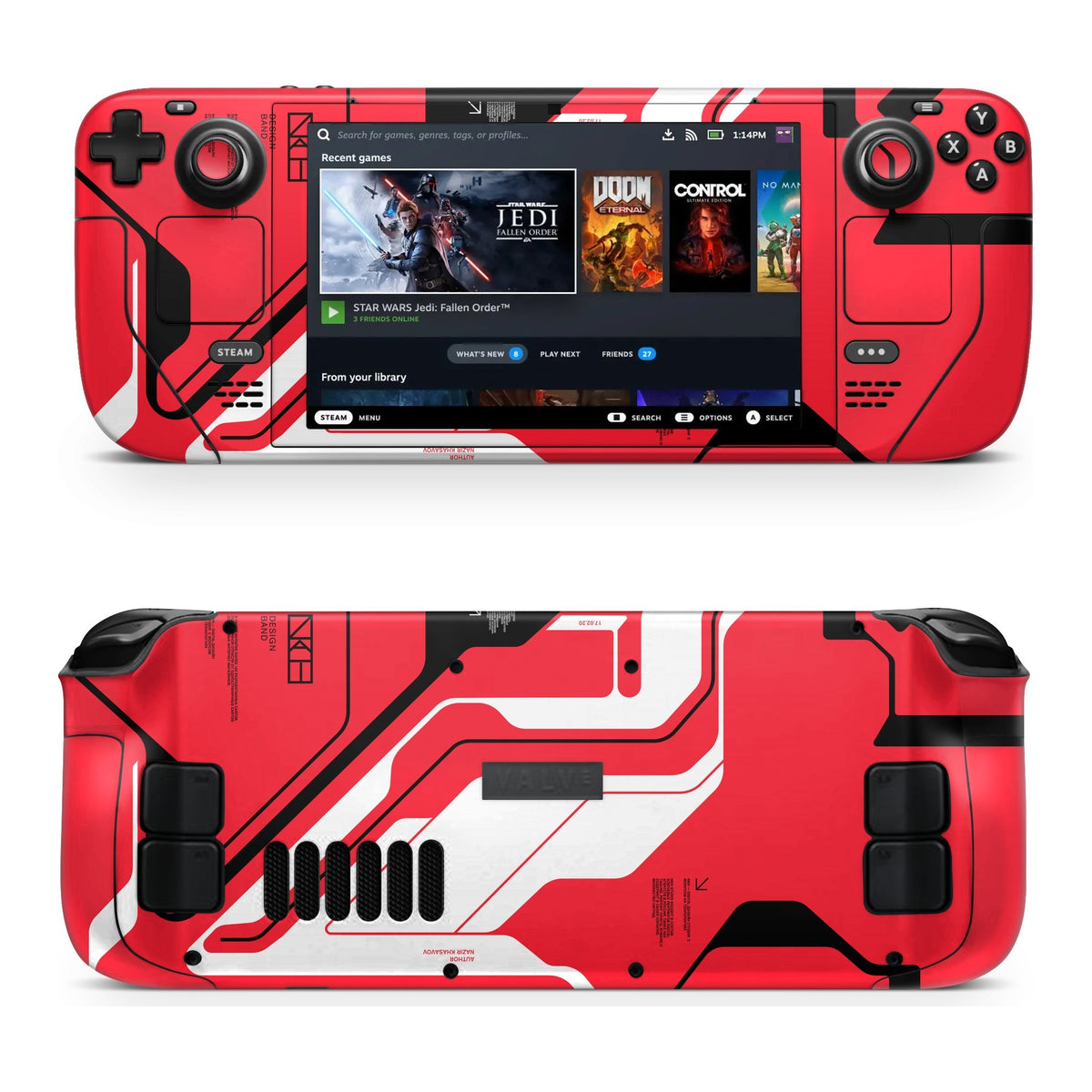 Cyber Red Steam Deck skin by Decalz