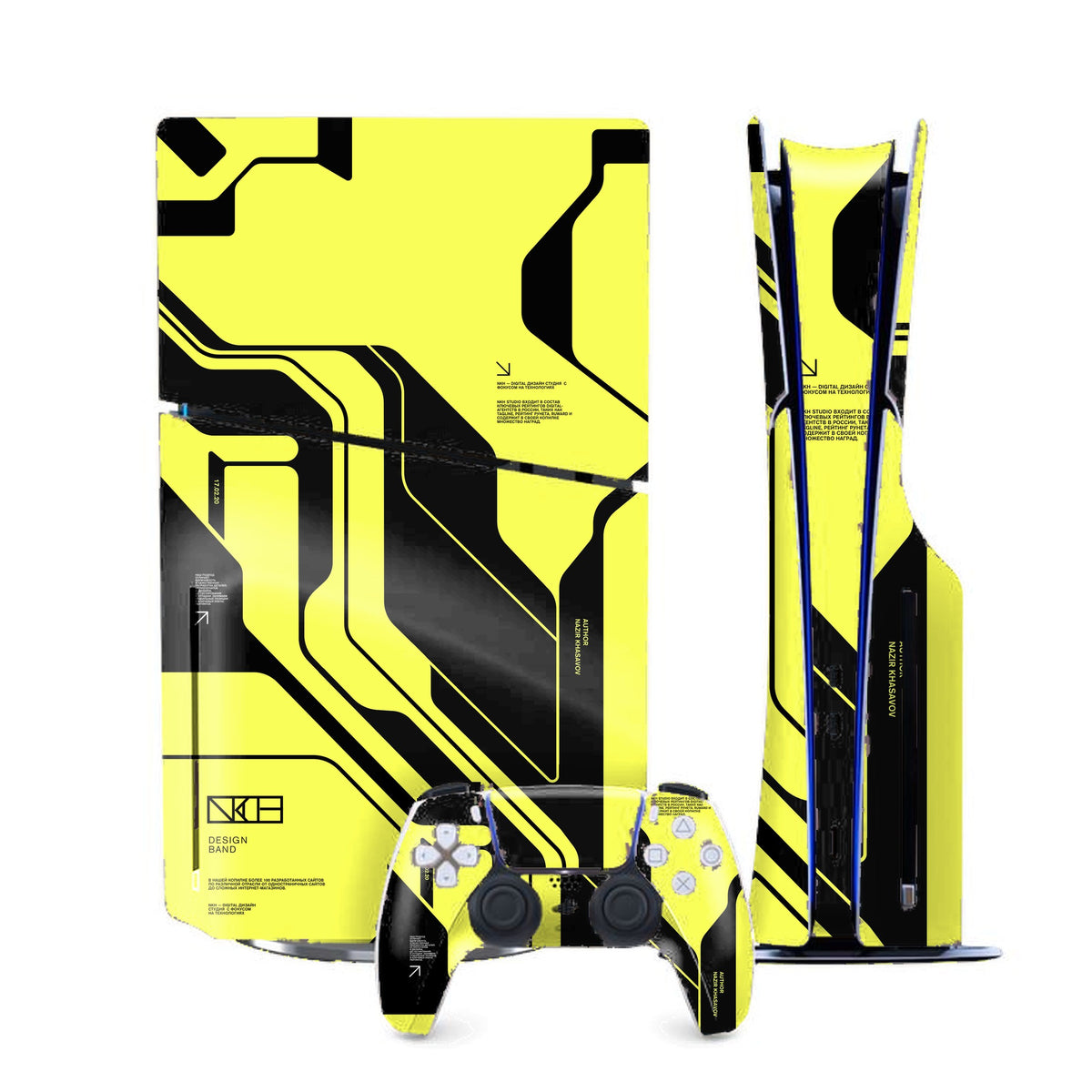 Cyber Yellow & Black PlayStation 5 Slim skin by Decalz