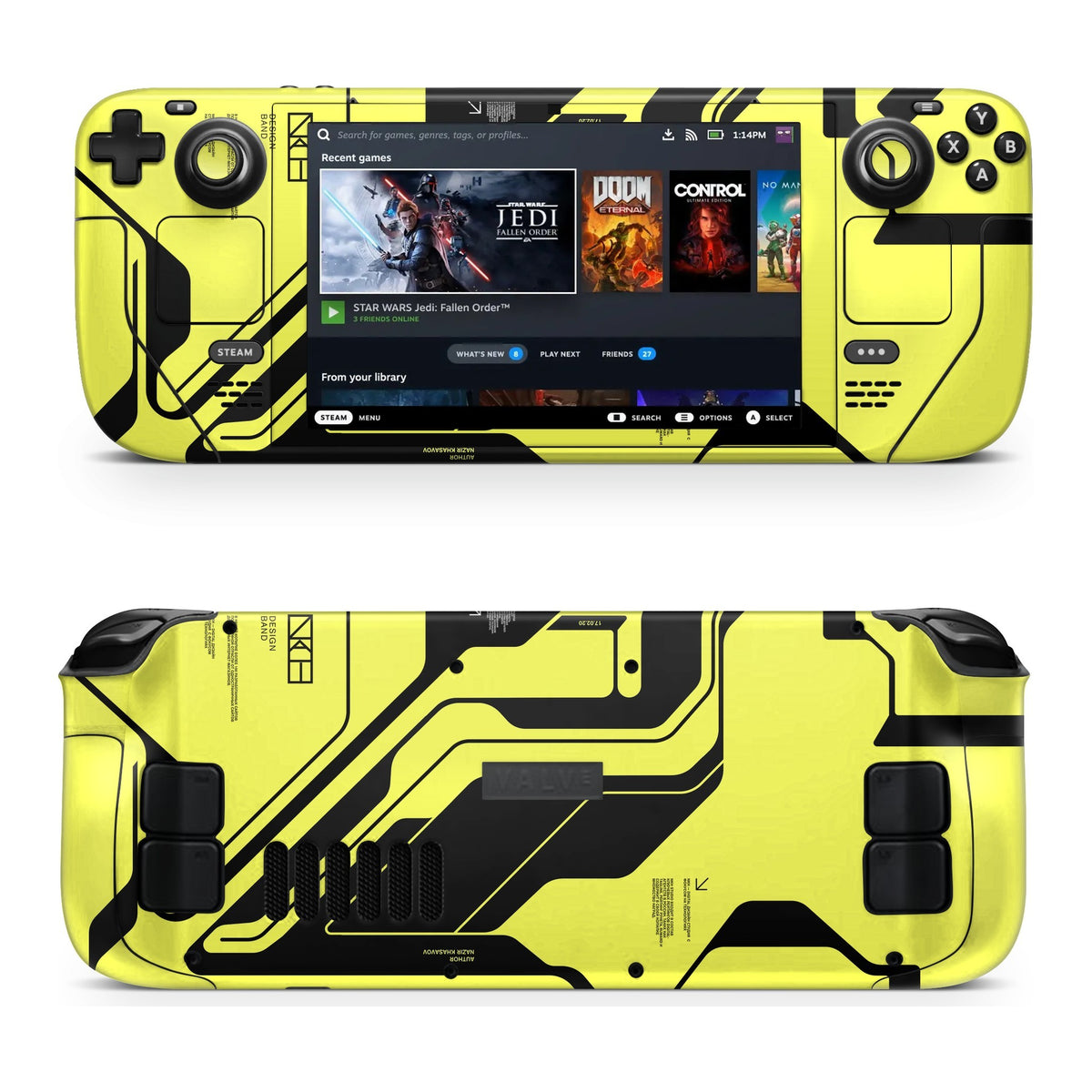 Cyber Yellow & Black Steam Deck skin by Decalz