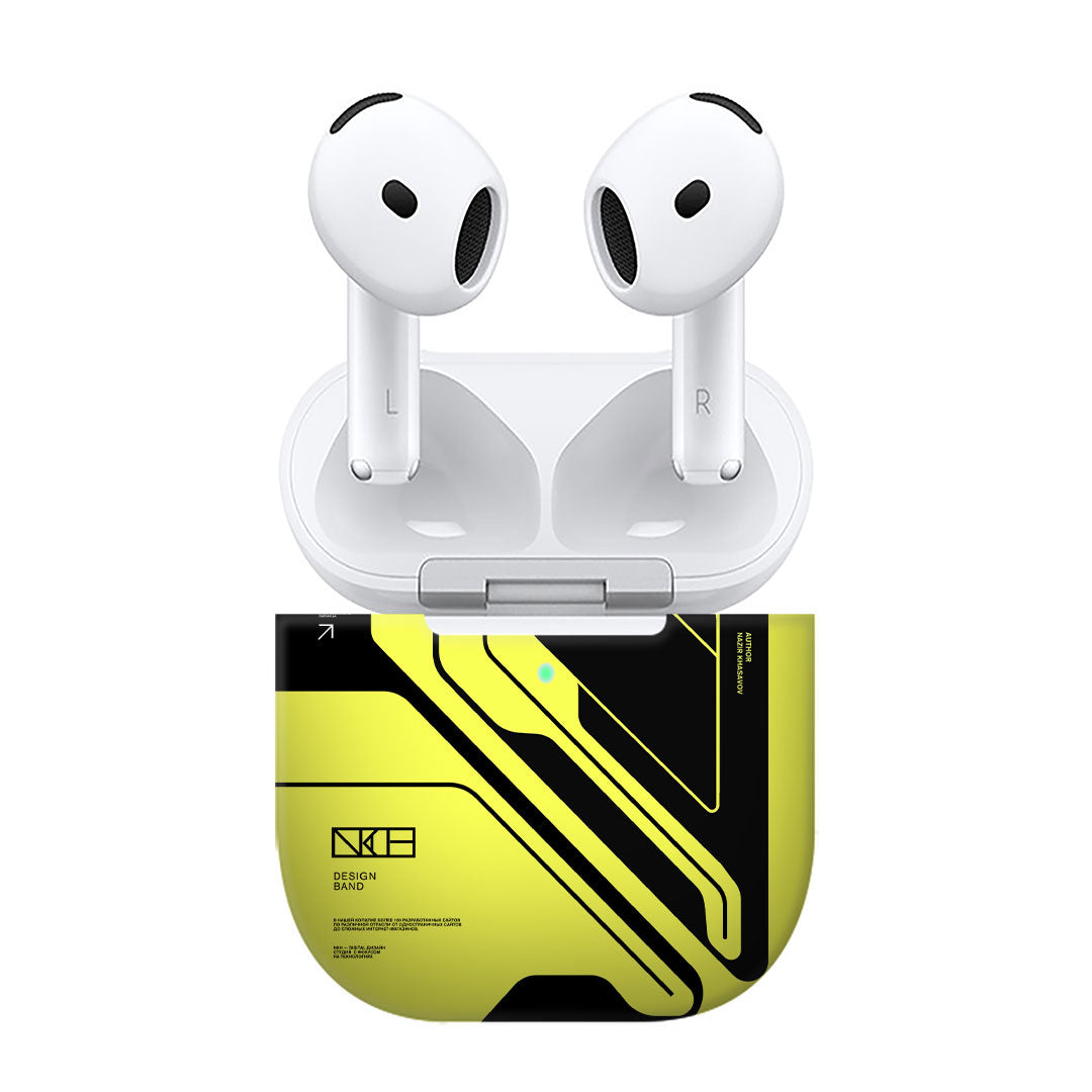 Airpods 4 Cyber Yellow & Black Skins