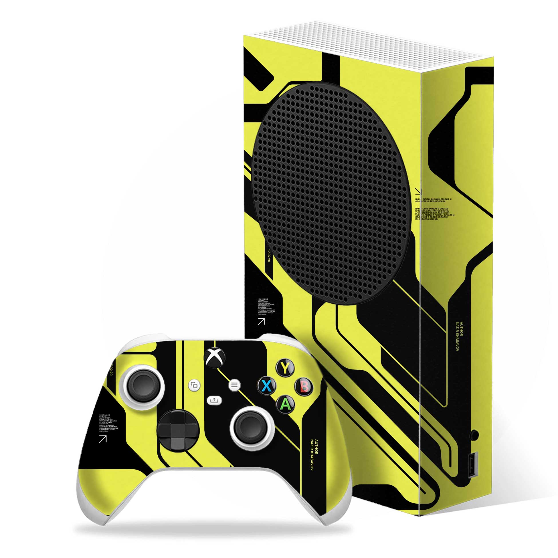 Cyber Yellow & Black Xbox Series S Skins & Wraps