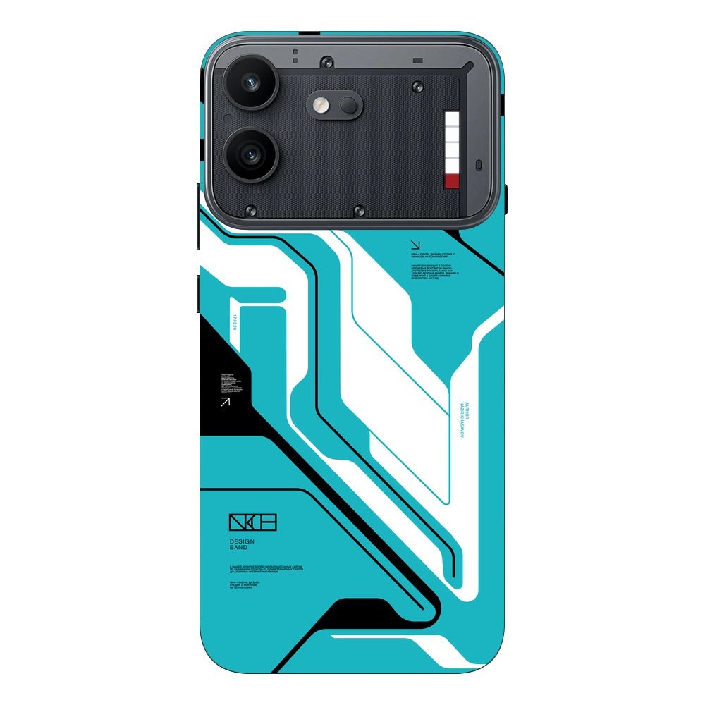 Cyber Blue skin on Nothing Phone 4B by Decalz