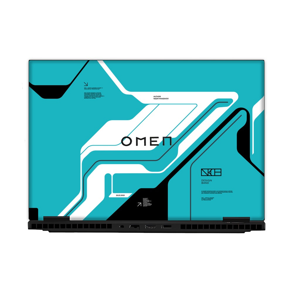 Cyber Blue skin on Hp Omen Gaming 16-AM0241TX by Decalz