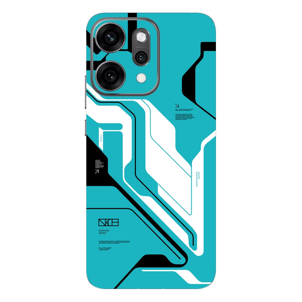 Cyber Blue skin on Oppo Reno 14 Pro (5G) by Decalz