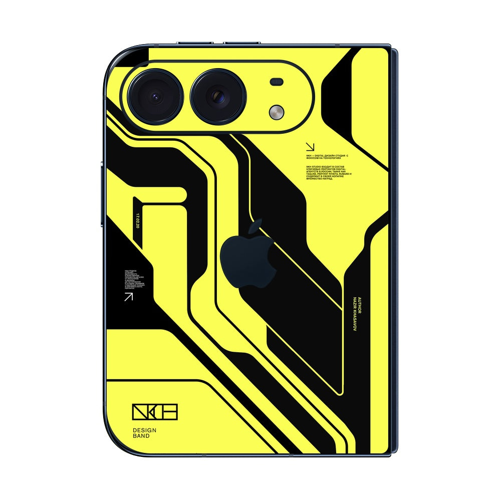 iPhone Duo Cyber Yellow Black skin