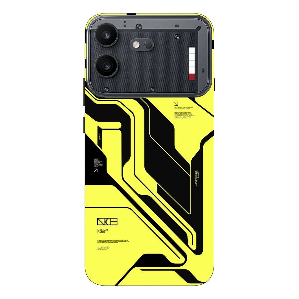Cyber Yellow & Black skin on Nothing Phone 4B by Decalz