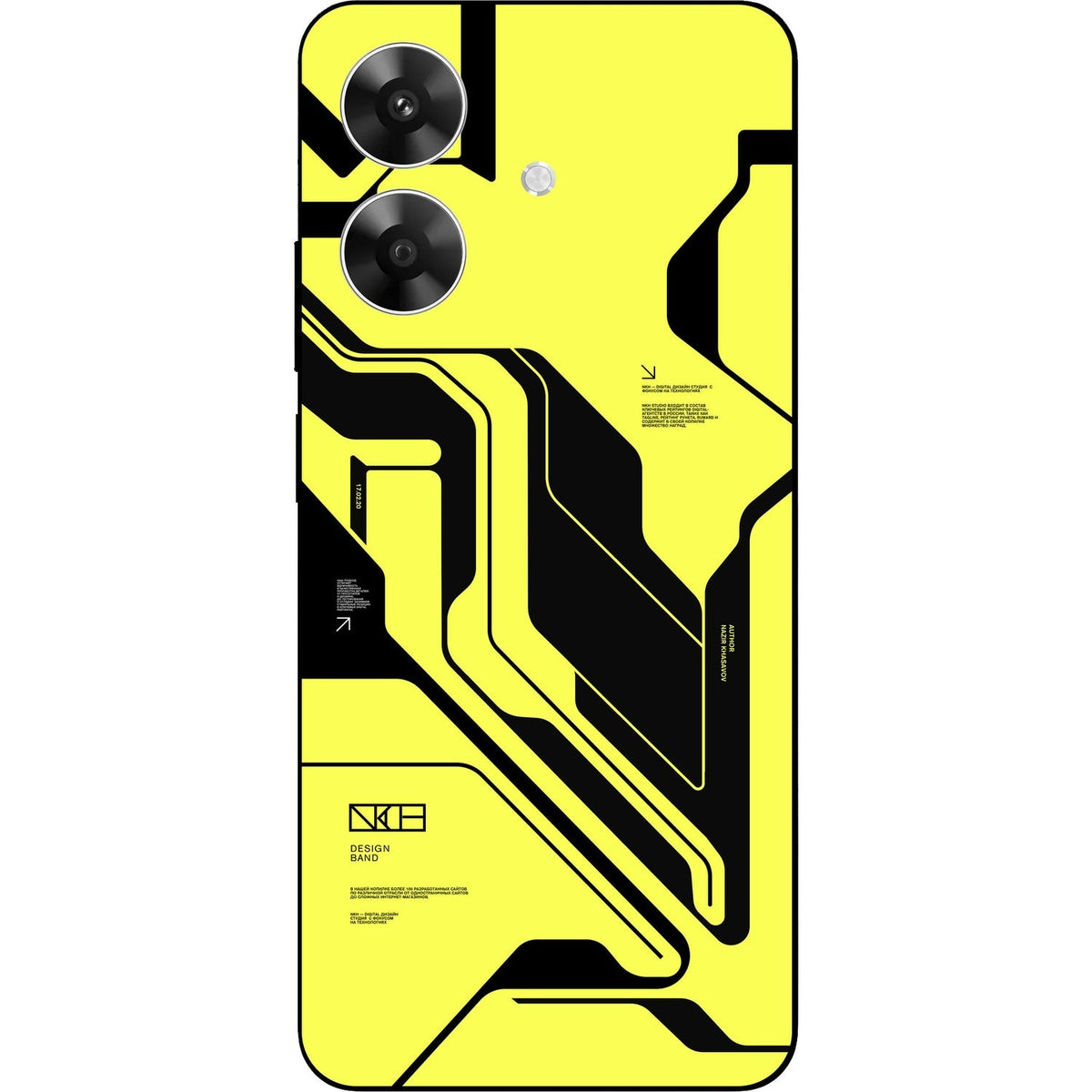 Cyber Yellow & Black skin on Realme Narzo N61 by Decalz