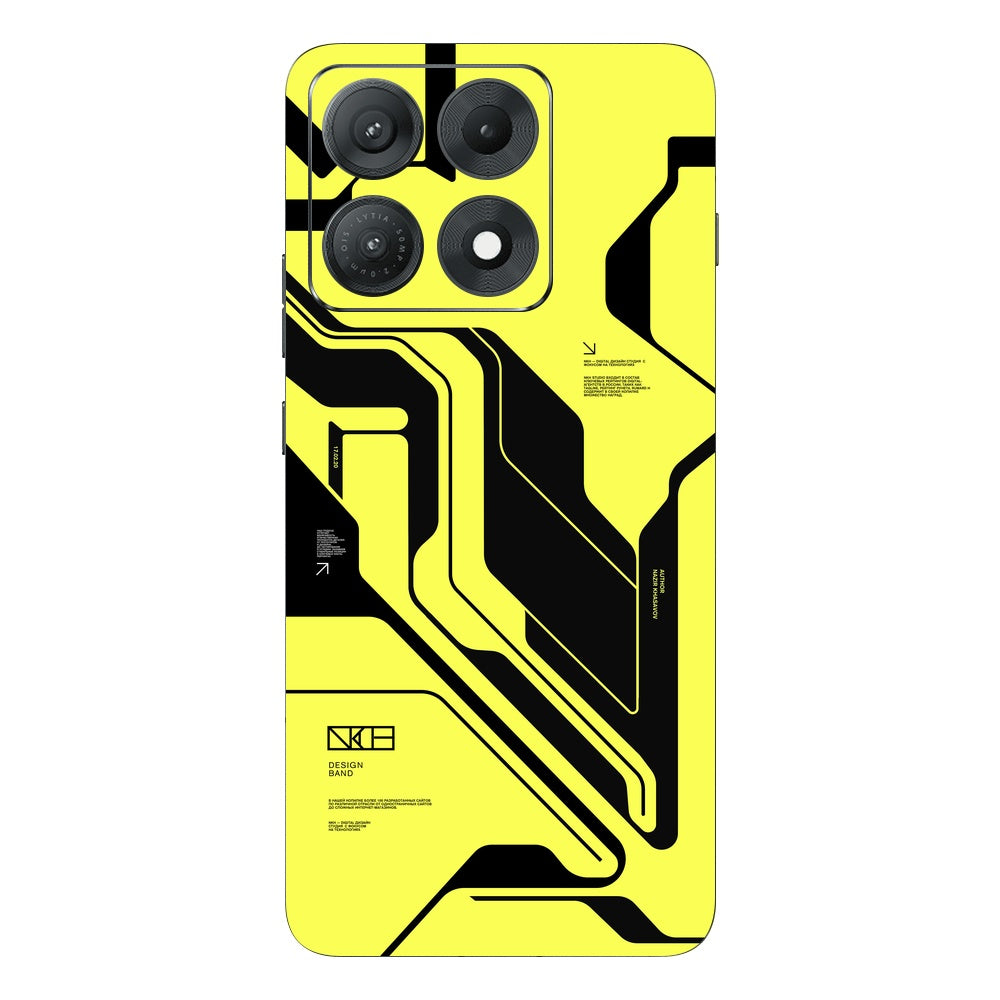 Cyber Yellow & Black skin on Moto Edge 70 Max (5G) by Decalz