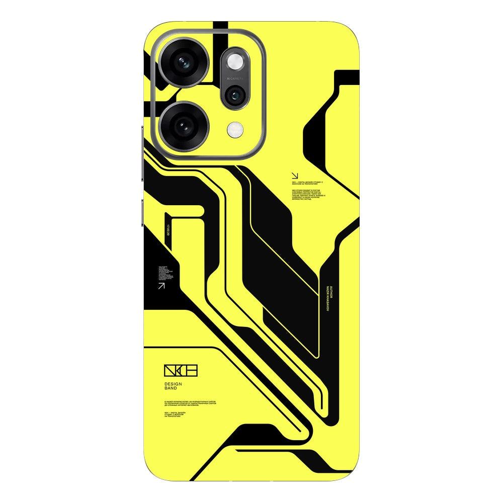 Cyber Yellow & Black skin on Oppo Reno 14 Pro (5G) by Decalz